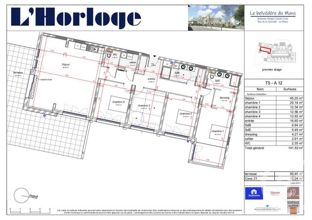 Appartement T5 à vendre - 5 pièces - 141,82 m2 - Le Mans - 72 - PAYS-DE-LOIRE