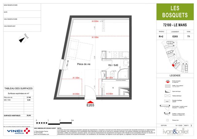 Appartement T1 &agrave; vendre - 1 pi&egrave;ce - 20,90 m2 - Le Mans - 72 - PAYS-DE-LOIRE